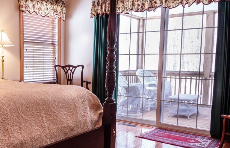 Bedroom with sliding doors