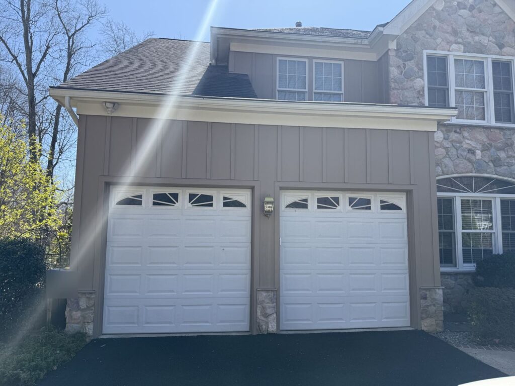 Garage wall in James Hardie board and batten siding on an Annandale, VA home