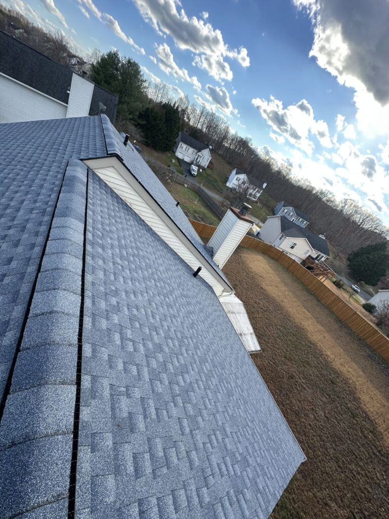New GAF Timberline HDZ roof in Biscayne Blue on a Stafford, VA home