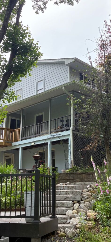 Porch side of a Warrenton, VA home in new James Hardie siding