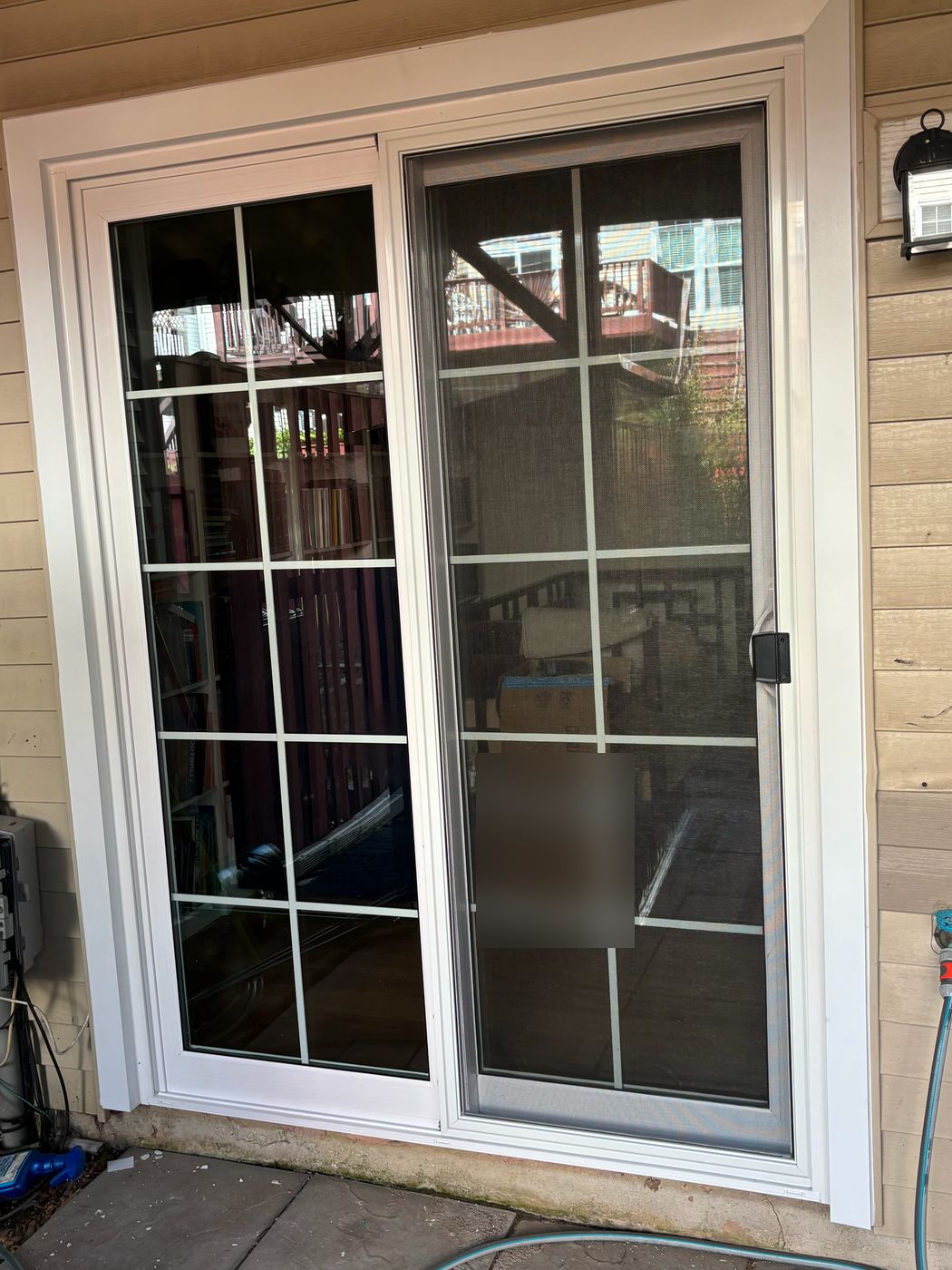 New white sliding patio door on a Fairfax, VA home